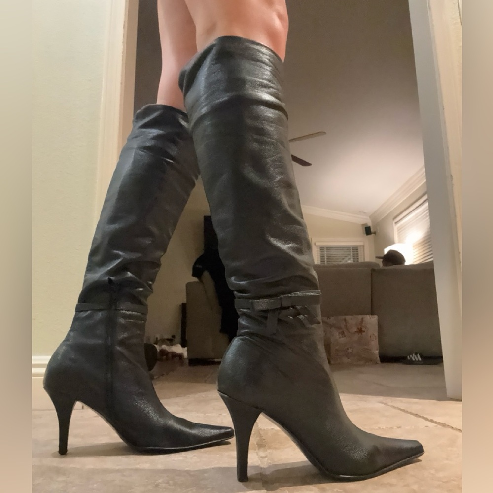 Y2K vintage max de Carlo black leather boots